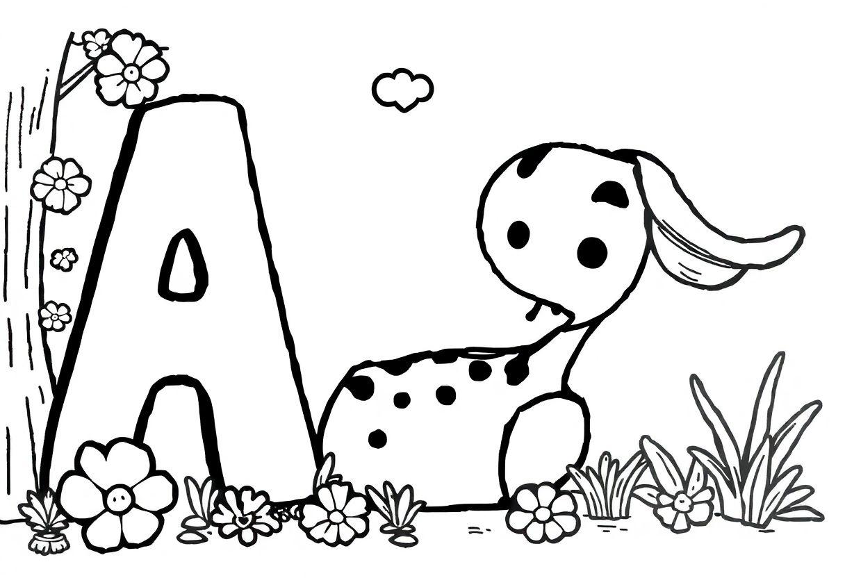 A Para Desenho: Letra A Ilustrada Para Alfabetização