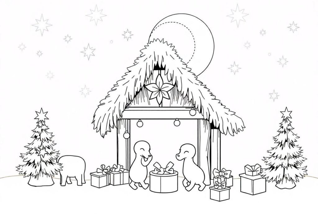 Árvore De Natal Desenho Para Imprimir Colorida: Modelos Já Pintados