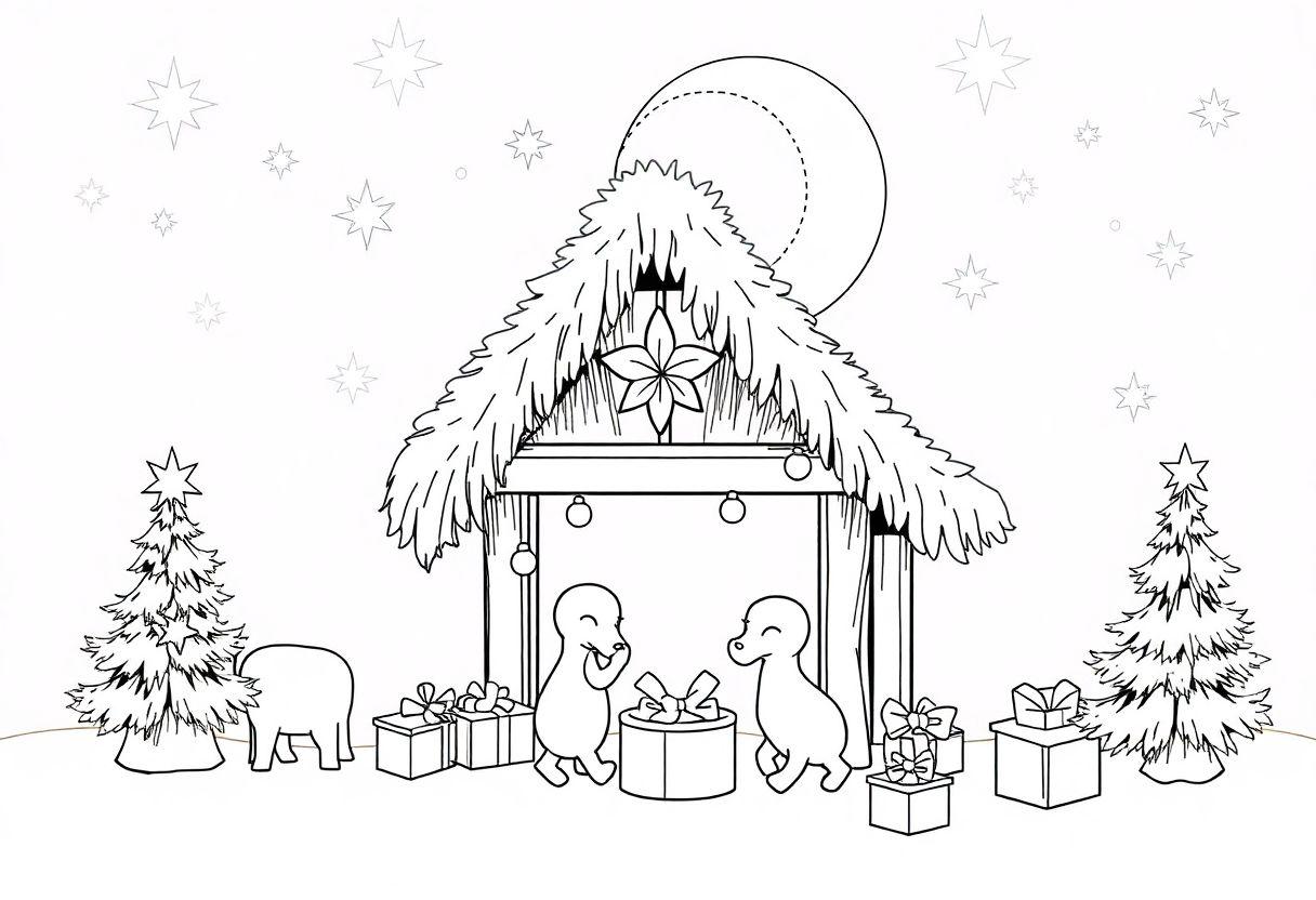 Árvore De Natal Desenho Para Imprimir Colorida: Modelos Já Pintados