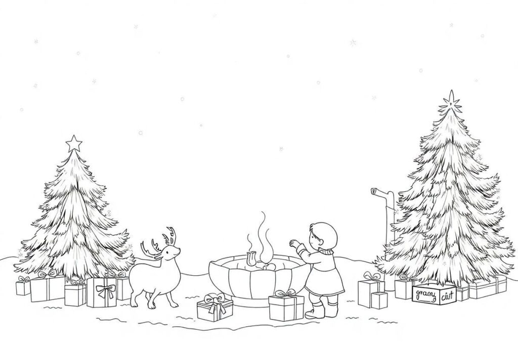 Árvore De Natal Desenho Para Imprimir: Diversão Para A Véspera De Natal