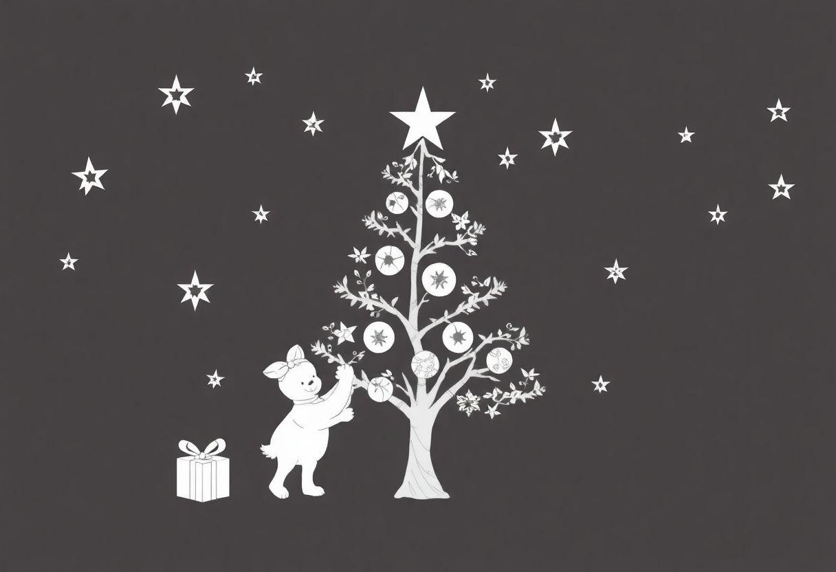 Arvore De Natal Desenho Para Imprimir: Enfeites E Estrelas Para Decorar