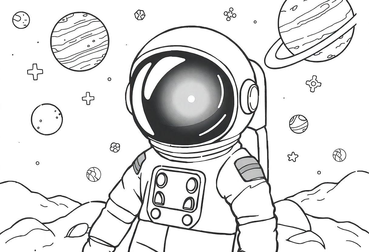 Astronauta Desenho Para Imprimir: Foguetes E Planetas Incríveis