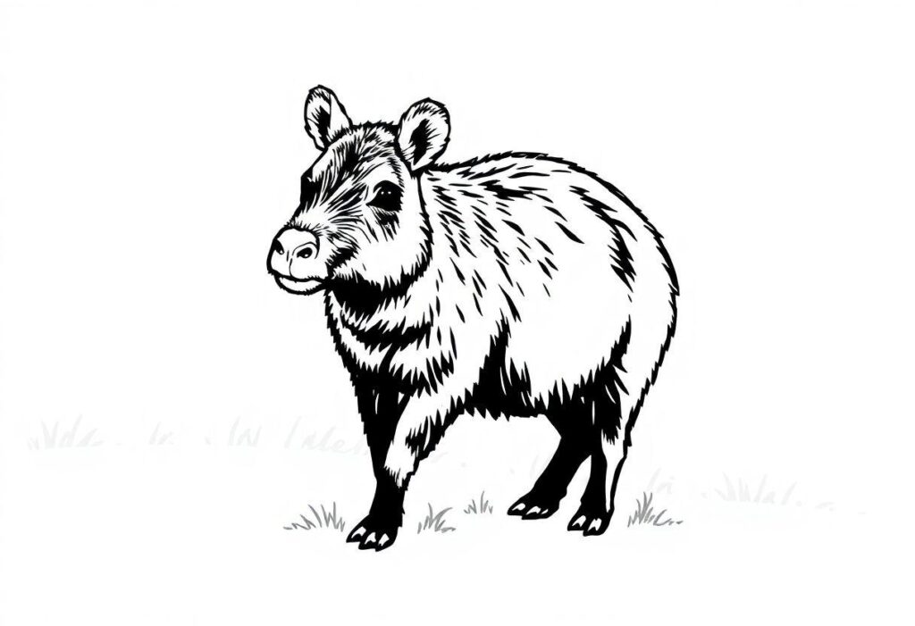 Capivara Desenho Para Imprimir: O Animal Mais Simpático Do Brasil