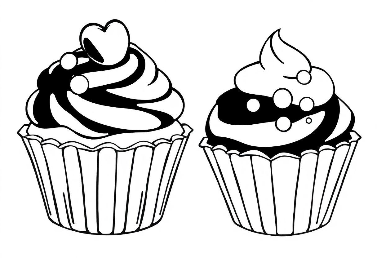 Cupcake Desenho Para Imprimir: Doces Deliciosos Para Pintar