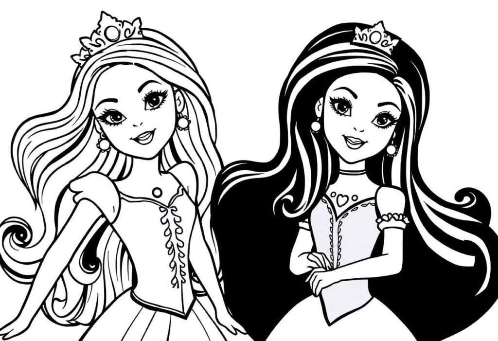 DESENHOS PARA COLORIR BARBIE PRINCESAS E SEREIAS
