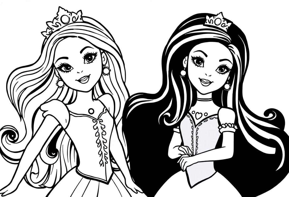 DESENHOS PARA COLORIR BARBIE PRINCESAS E SEREIAS