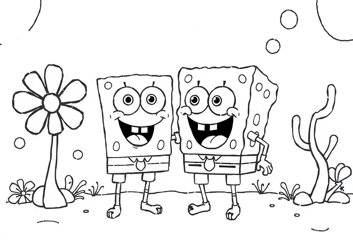 DESENHOS PARA COLORIR BOB ESPONJA CALÇA QUADRADA
