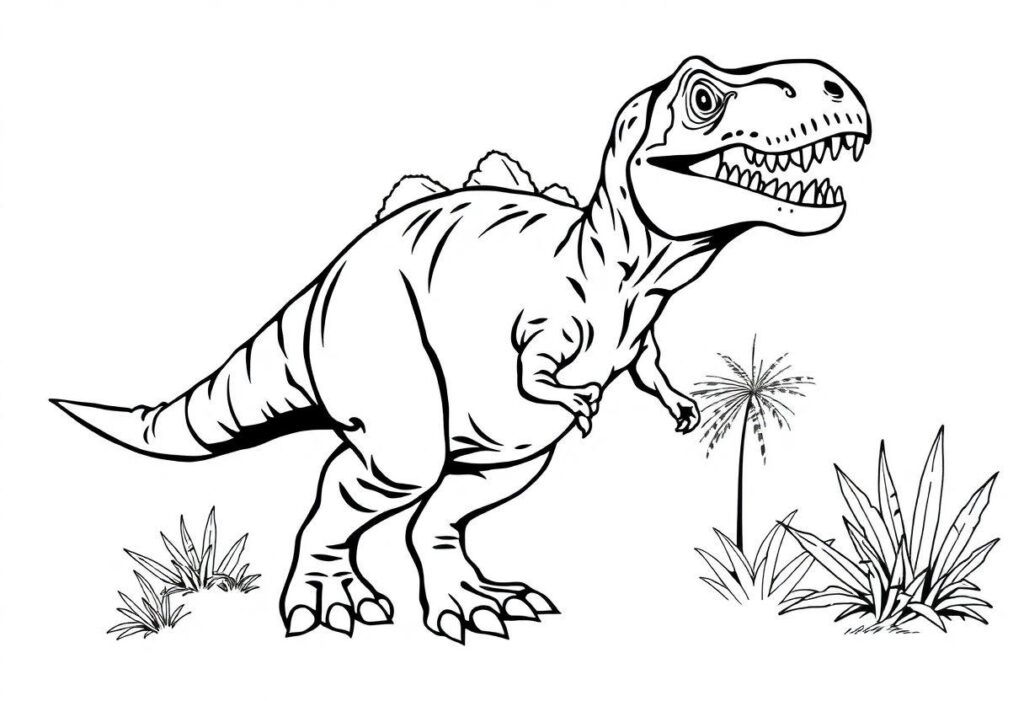 DESENHOS PARA COLORIR DINOSSAURO T REX E TRICERATOPS