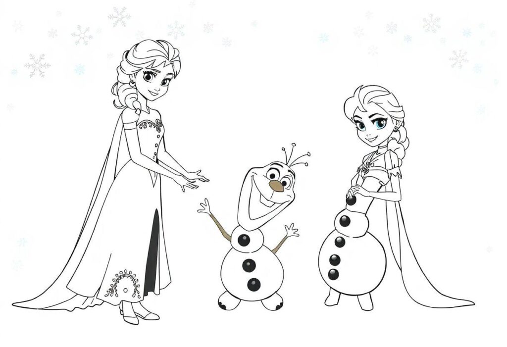 DESENHOS PARA COLORIR FROZEN II ELSA E OLAF