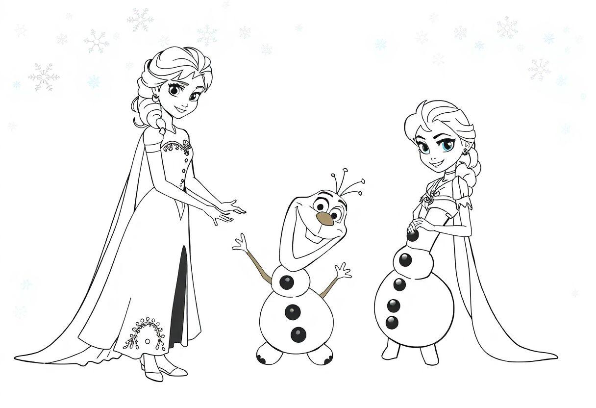 DESENHOS PARA COLORIR FROZEN II ELSA E OLAF
