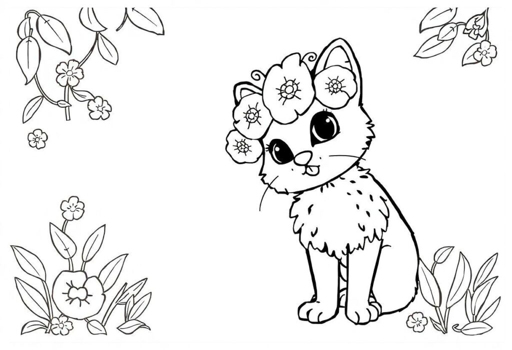 DESENHOS PARA COLORIR GATINHO FOFINHO E BRINCALHÃO