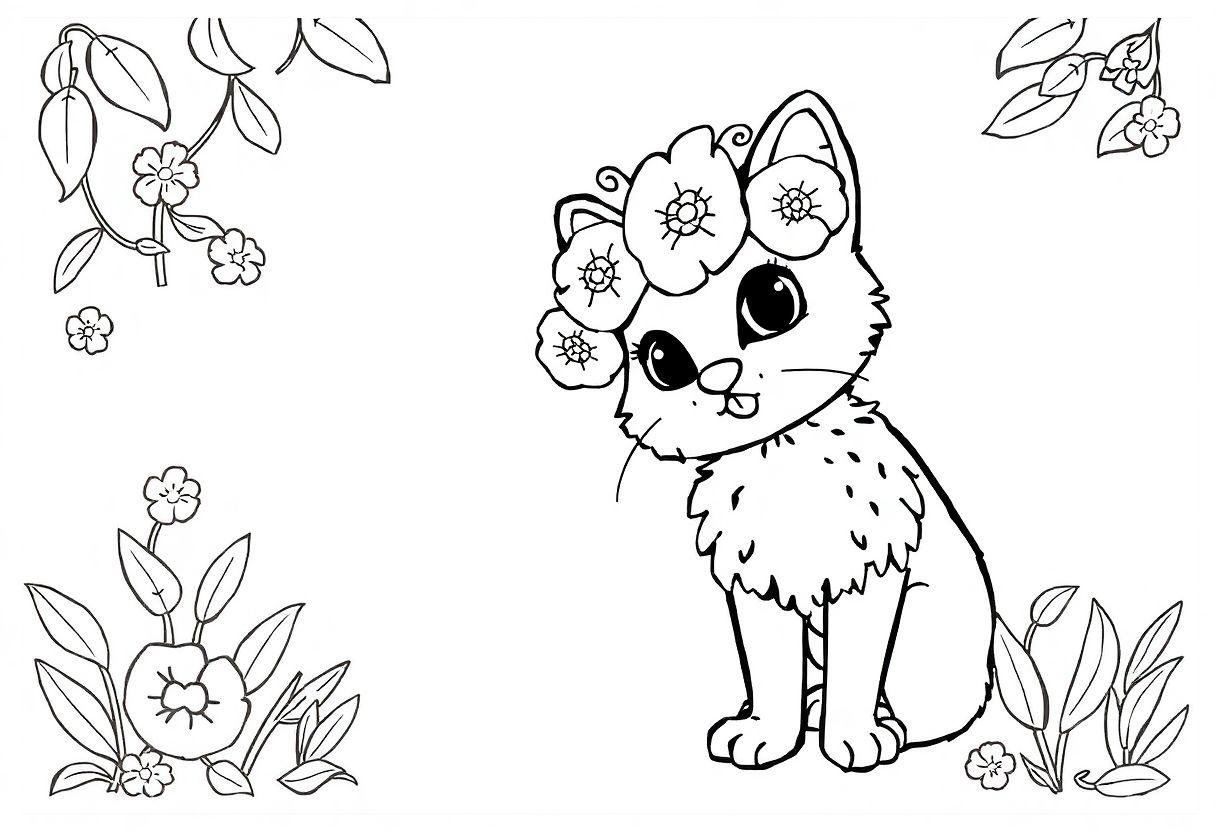 DESENHOS PARA COLORIR GATINHO FOFINHO E BRINCALHÃO
