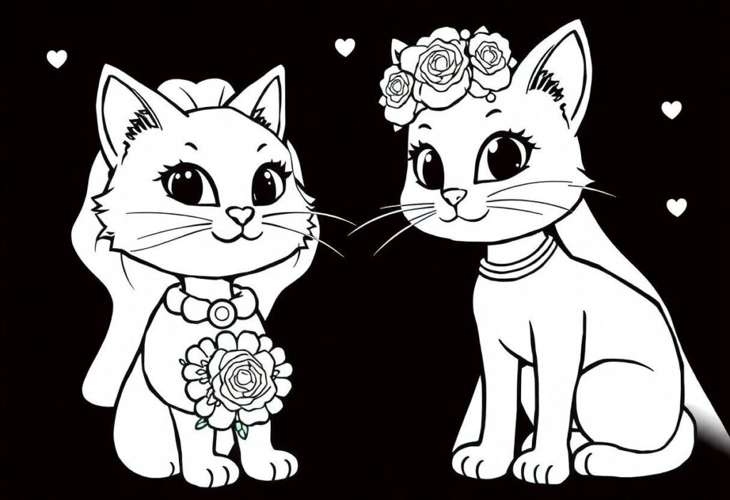 DESENHOS PARA COLORIR GATINHO MARRIE E FRIENDS