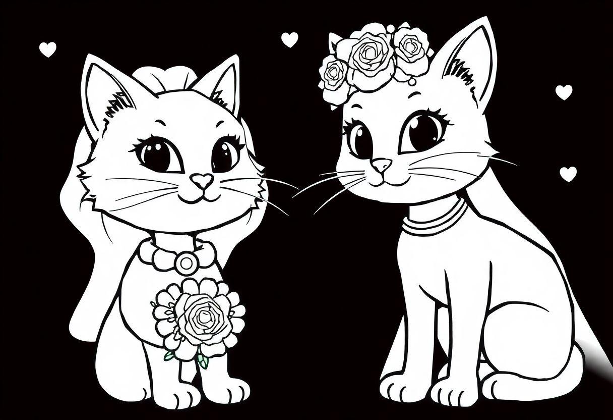 DESENHOS PARA COLORIR GATINHO MARRIE E FRIENDS