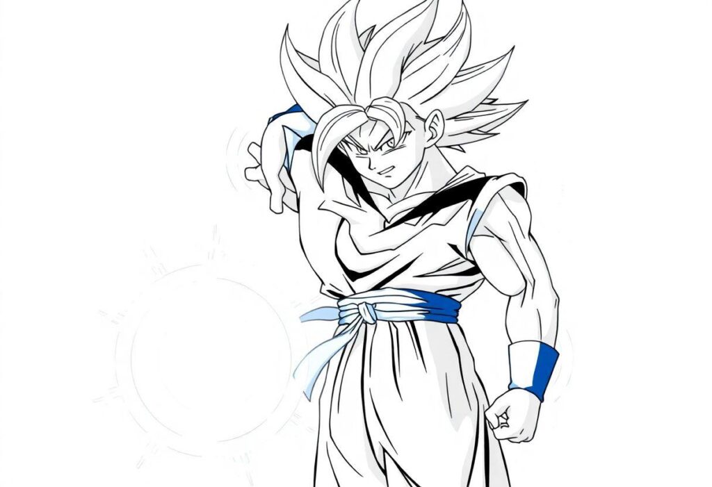 DESENHOS PARA COLORIR GOKU SUPER SAIYAJIN BLUE