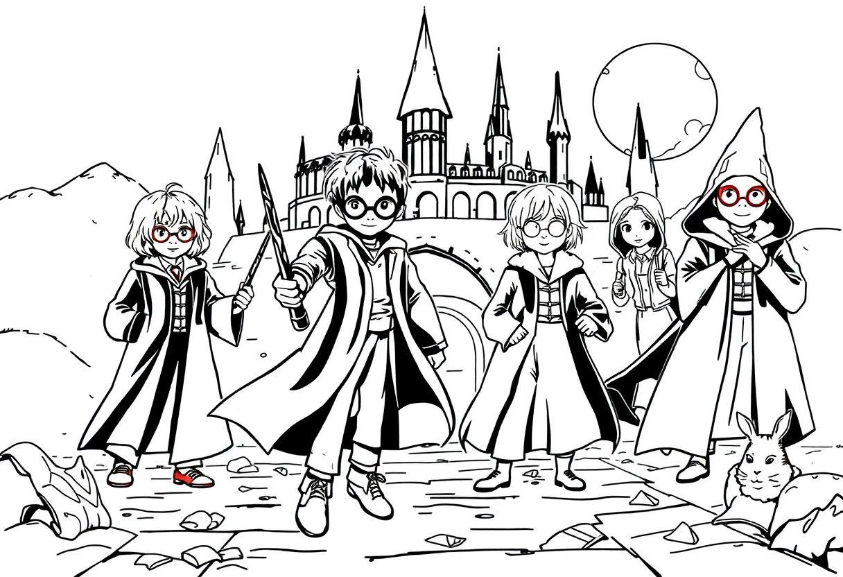 DESENHOS PARA COLORIR HARRY POTTER BRASÃO E FEITIÇOS