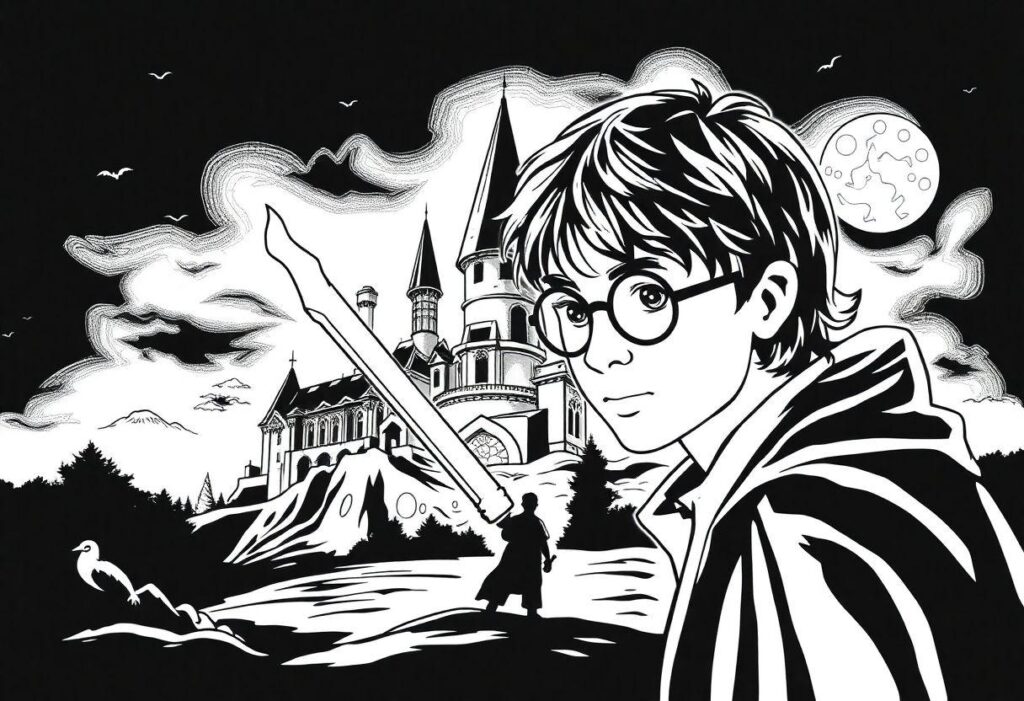 DESENHOS PARA COLORIR HARRY POTTER E A PEDRA FILOSOFAL