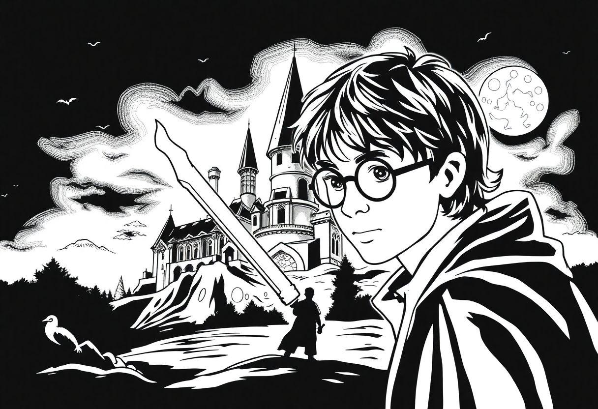 DESENHOS PARA COLORIR HARRY POTTER E A PEDRA FILOSOFAL