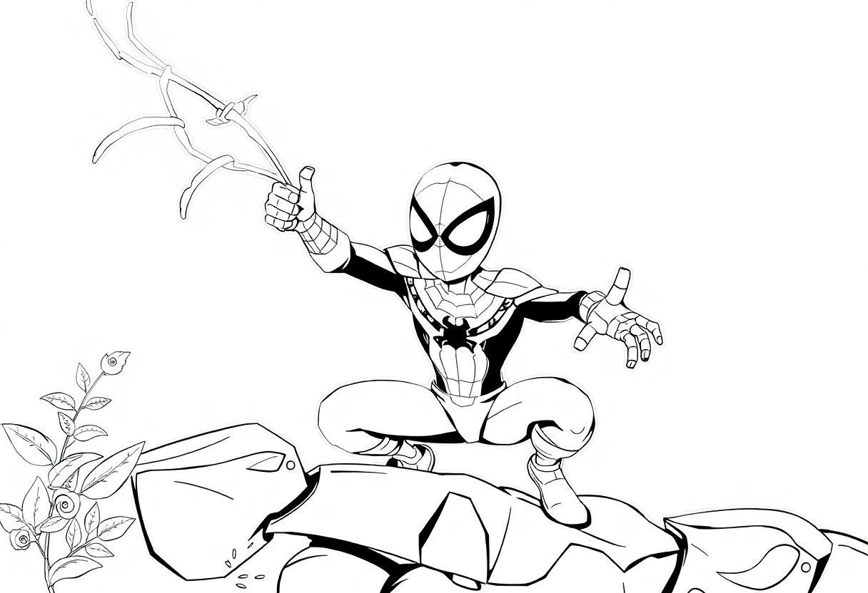 DESENHOS PARA COLORIR HOMEM ARANHA EM AÇÃO E AVENTURA