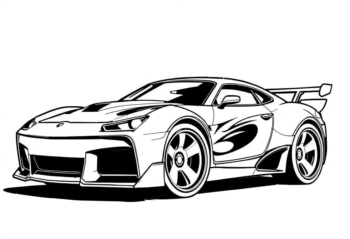 DESENHOS PARA COLORIR HOT WHEELS PISTAS E CARROS