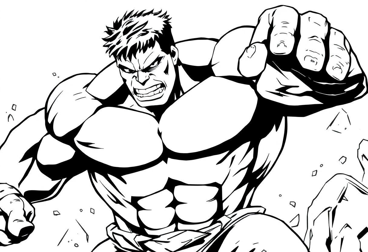 DESENHOS PARA COLORIR HULK VERDE E FORTE