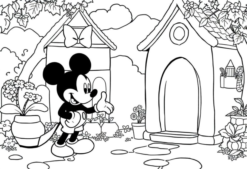 DESENHOS PARA COLORIR MICKEY E A CASA DO MICKEY