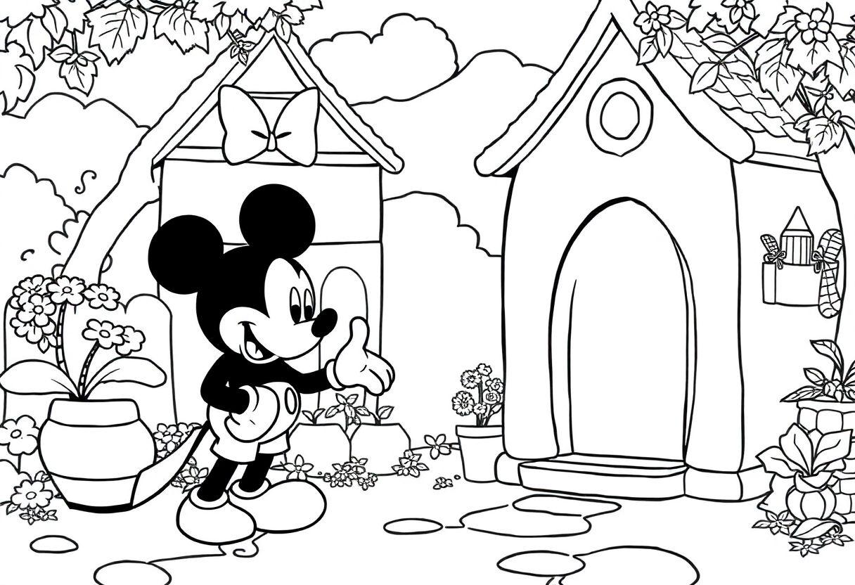 DESENHOS PARA COLORIR MICKEY E A CASA DO MICKEY