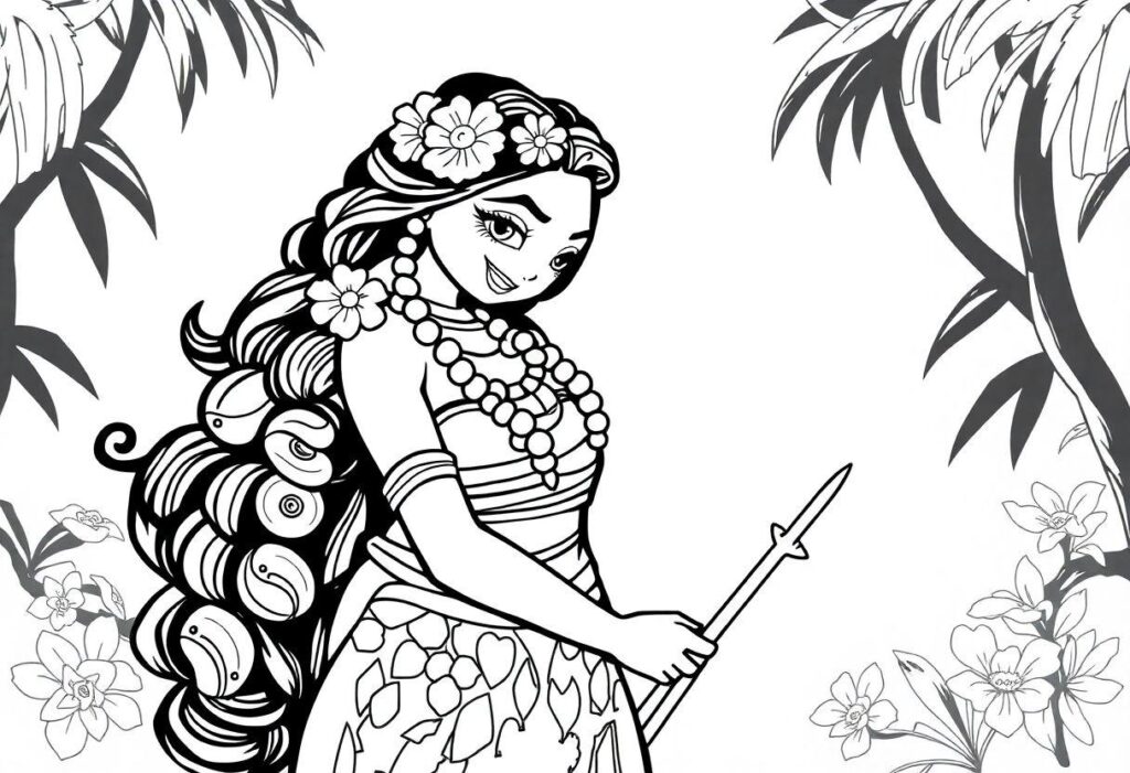 DESENHOS PARA COLORIR MOANA PRINCESA DA DISNEY