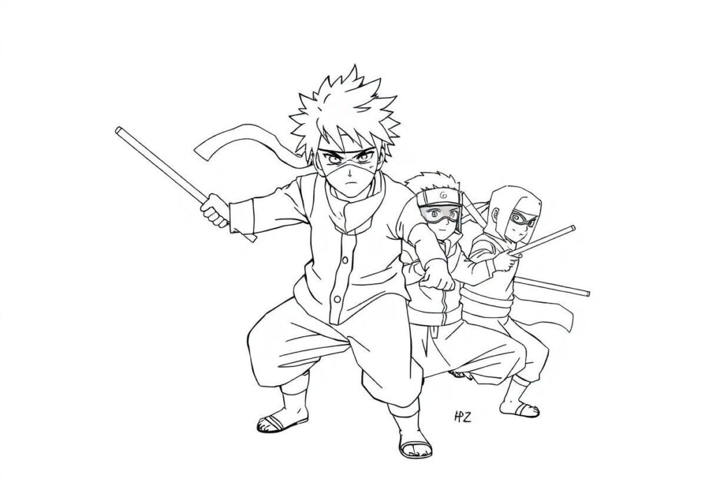 DESENHOS PARA COLORIR NARUTO SHIPPUDEN E NINJAS