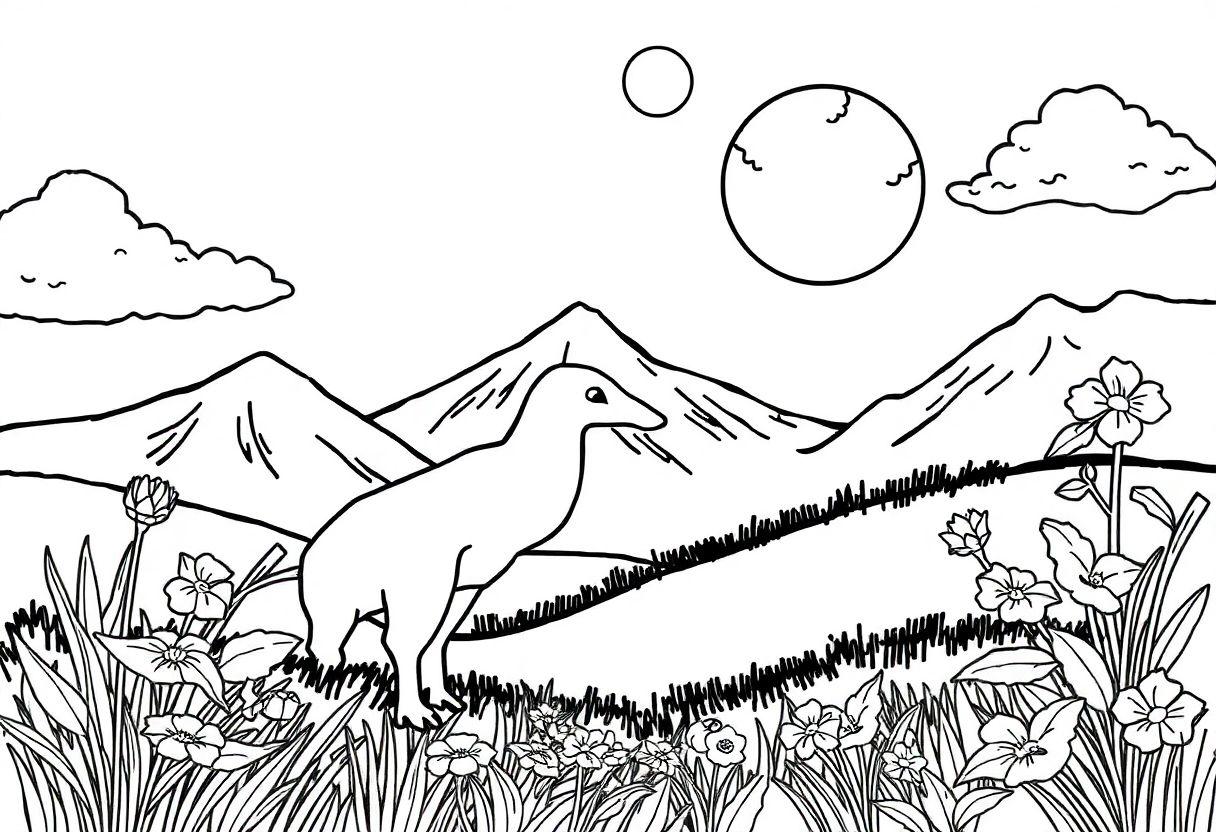 DESENHOS PARA COLORIR NATUREZA ÁRVORES E MONTANHAS