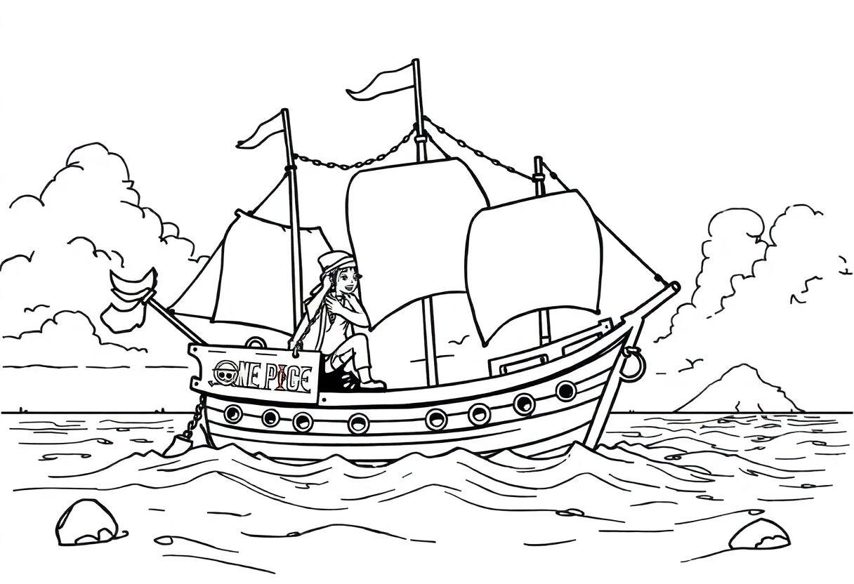 DESENHOS PARA COLORIR ONE PIECE PIRATAS E NAVIOS