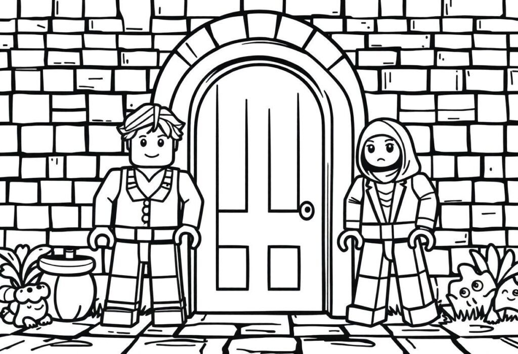 DESENHOS PARA COLORIR ROBLOX DOORS E RAINBOW FRIENDS