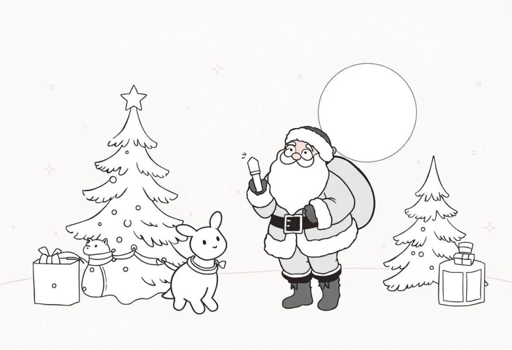 DESENHOS PARA IMPRIMIR DE NATAL COM PAPAI NOEL E RENAS