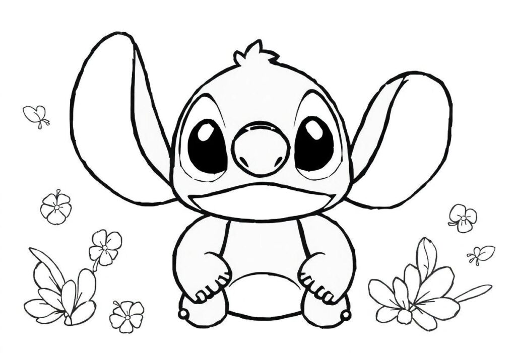 DESENHOS PARA IMPRIMIR E COLORIR STITCH EM VÁRIAS POSES DIVERTIDAS