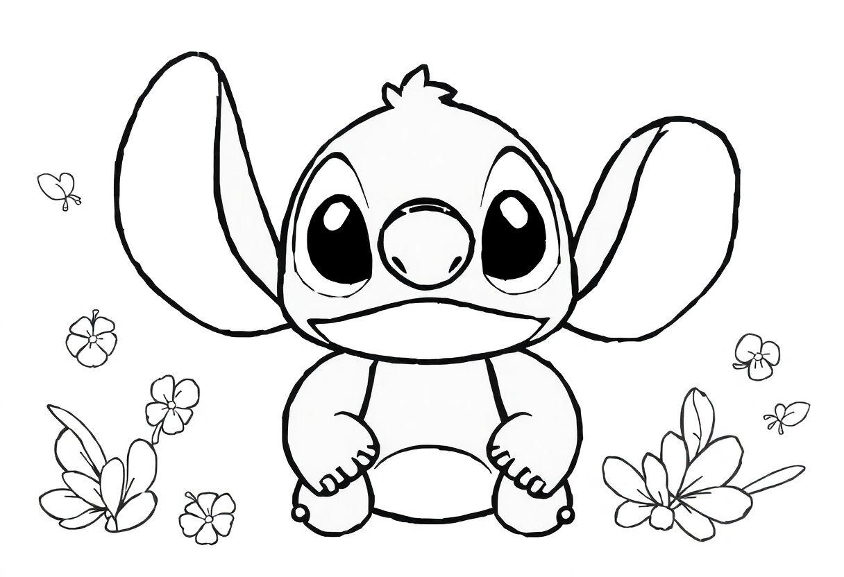 DESENHOS PARA IMPRIMIR E COLORIR STITCH EM VÁRIAS POSES DIVERTIDAS