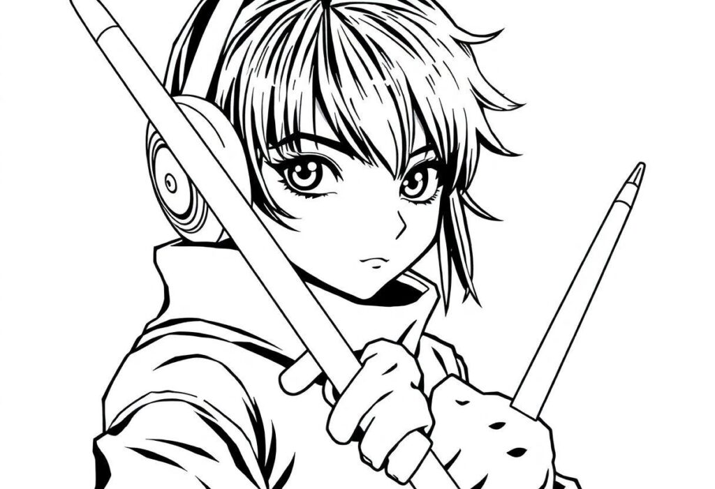 DESENHOS PARA IMPRIMIR GUERREIRAS DO KPOP ESTILO ANIME