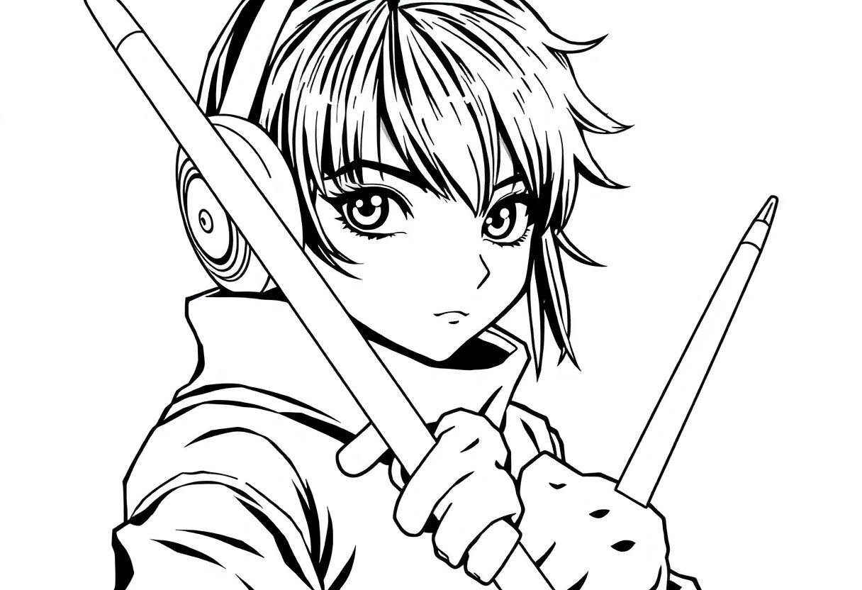 DESENHOS PARA IMPRIMIR GUERREIRAS DO KPOP ESTILO ANIME