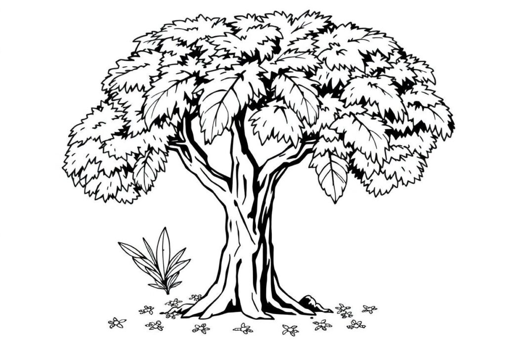 Desenho De Árvore Grande Para Imprimir: Ideal Para Cartazes Escolares