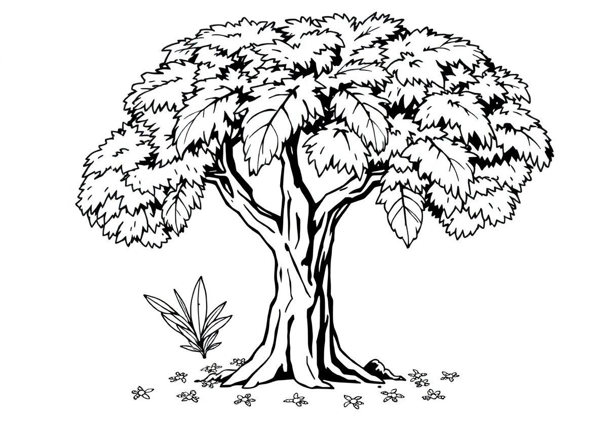 Desenho De Árvore Grande Para Imprimir: Ideal Para Cartazes Escolares