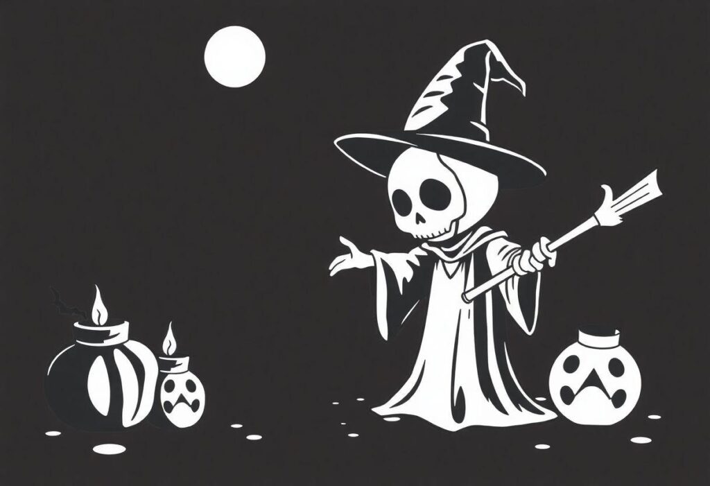 Desenho De Bruxa Para Colorir É Imprimir: Halloween E Magia