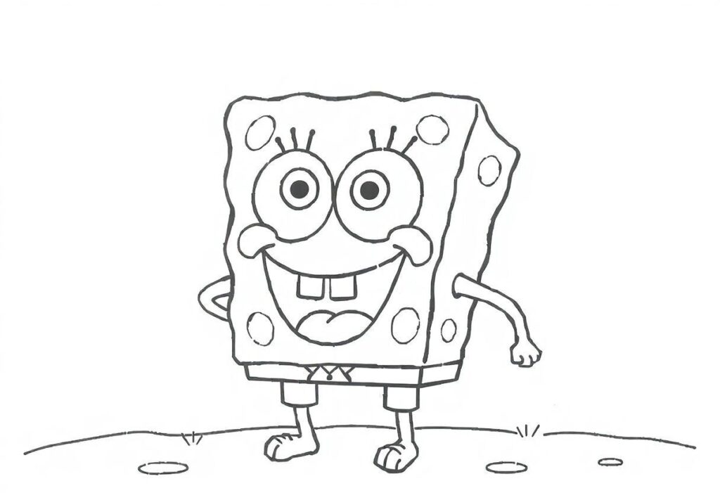 Desenho Para Imprimir Bob Esponja: A Fenda Do Biquíni Em Cores
