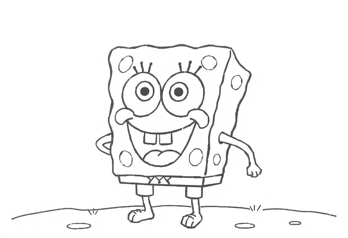 Desenho Para Imprimir Bob Esponja: A Fenda Do Biquíni Em Cores
