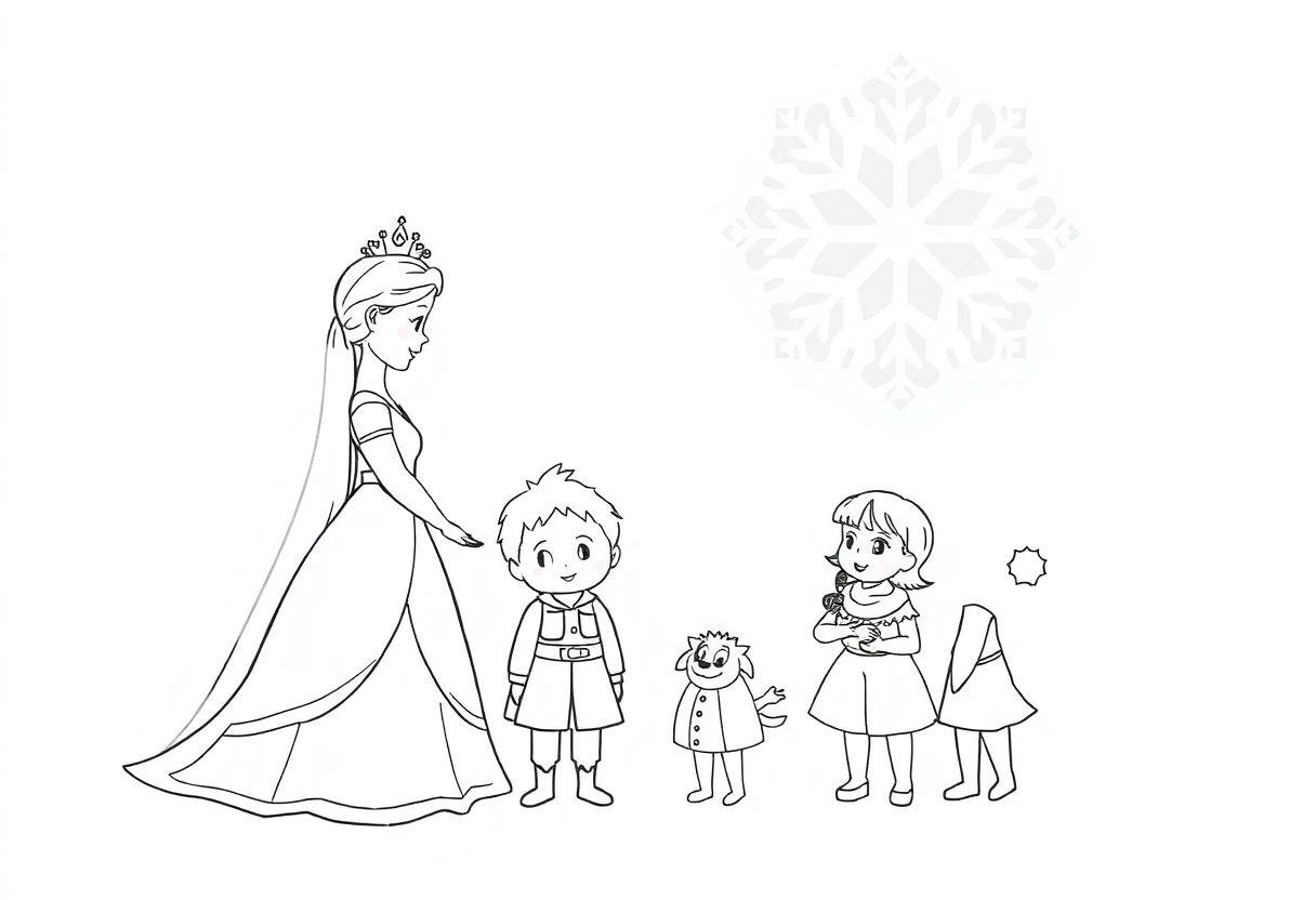 Desenho Para Imprimir Branca De Neve: A Princesa E Os Sete Anões