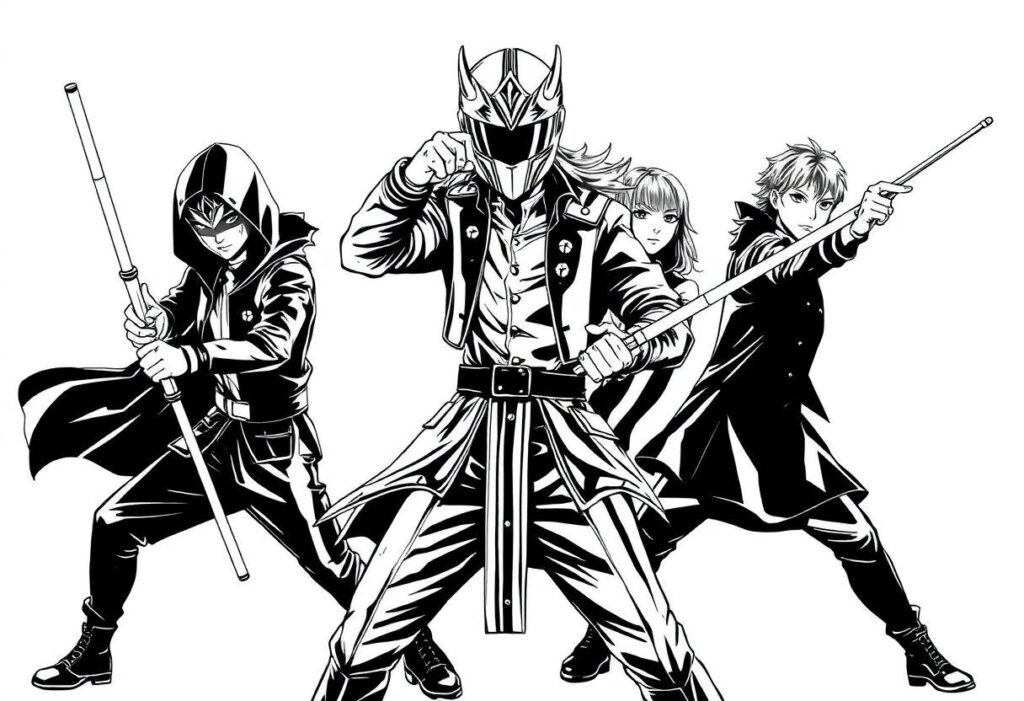 Desenho Para Imprimir Das Guerreiras Do K-pop: Estilo E Música Em Arte