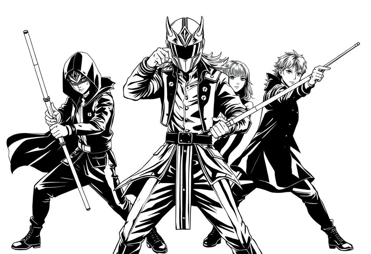 Desenho Para Imprimir Das Guerreiras Do K-pop: Estilo E Música Em Arte