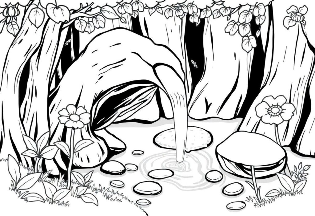 Desenho Para Imprimir De Gota D Água: Personagens E Ciclo Natural