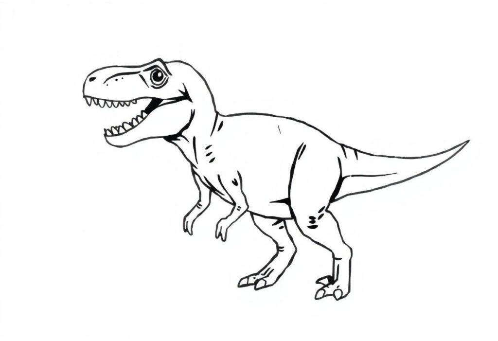 Desenho Para Imprimir Dinossauro: T-Rex E Animais Pré-históricos