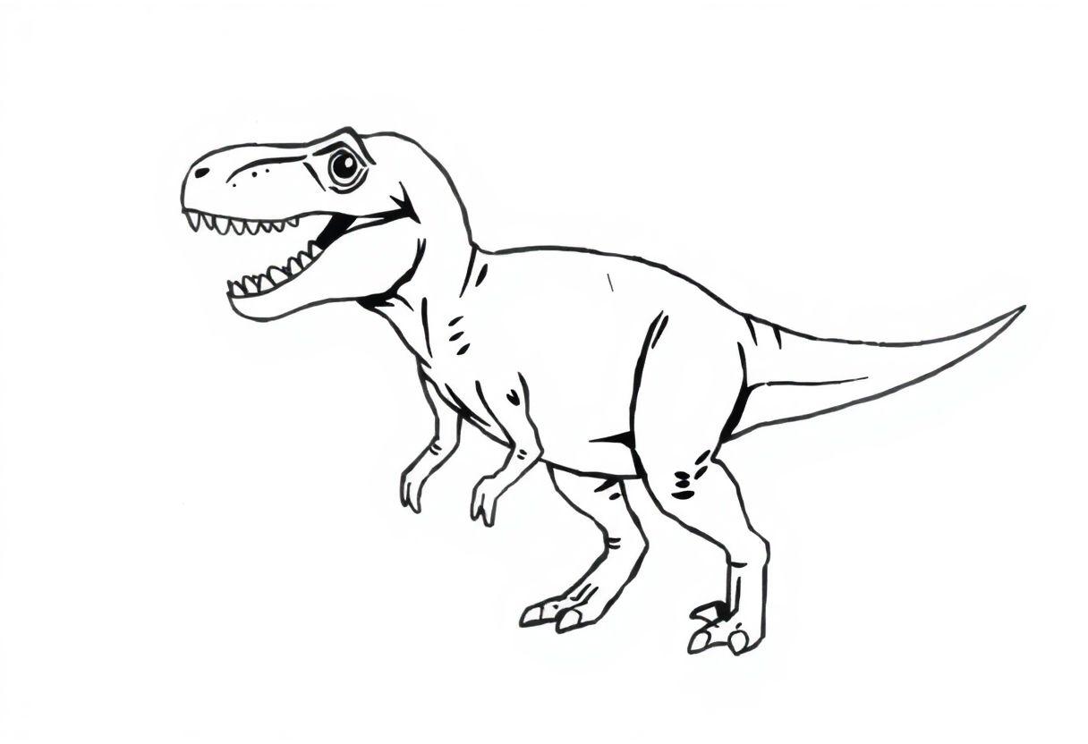 Desenho Para Imprimir Dinossauro: T-Rex E Animais Pré-históricos