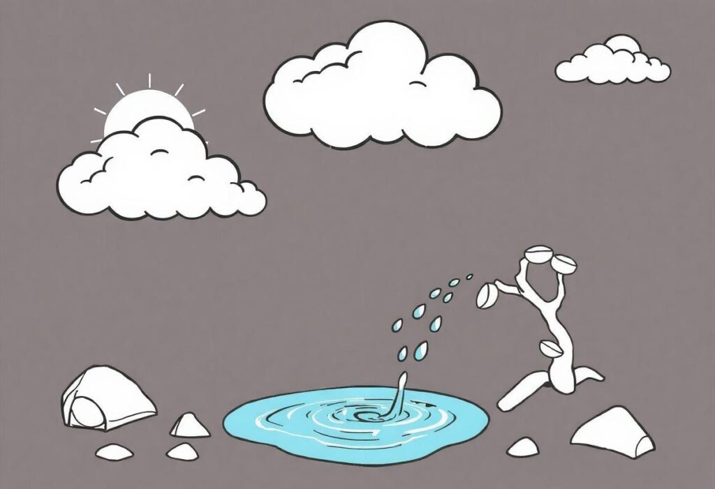 Desenho Para Imprimir Do Ciclo Da Água: Da Evaporação À Chuva