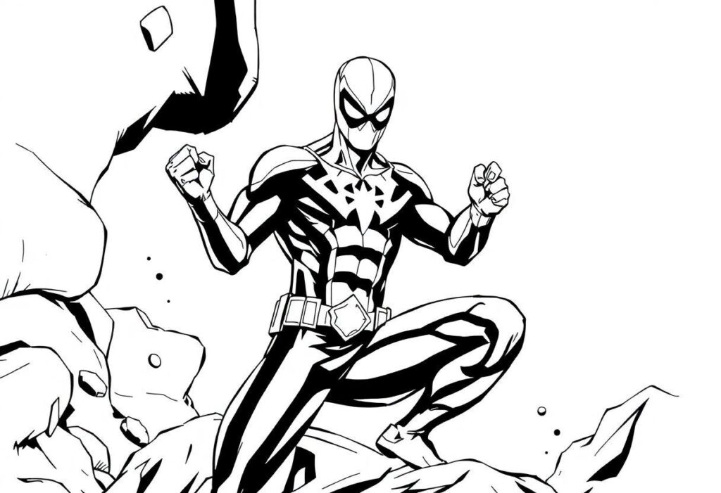 Desenho Para Imprimir Do Homem-Aranha: Vilões E Heróis Da Marvel